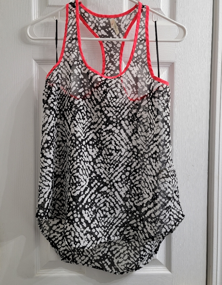 Black and white pattern cute summer tank top
